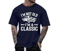 T Shirt Hombre - Camiseta Hombre Playeras Camiseta Informal Holgada De Cuello Redondo para Hombre con Estampado De Letras Y Coches para Usar En Casa Playa Y Al Aire Libre En Verano (Navy XXL)