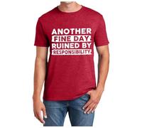 T Shirt Hombre - Camiseta Oversize Hombre Playeras Otro Buen Día Arruinado por La Responsabilidad Divertida Camiseta Sarcástica Diciendo Humor Broma Camiseta para Hombres Y Mujeres (Red M)