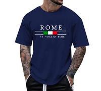 T Shirt Hombre - Camiseta Slim Fit Hombre Playeras Camiseta De Verano para Hombre Y Mujer De Gran Tamaño con Estampado 3D Informal Y Cómoda (Dark Blue S)