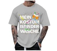 T-Shirt Homem - Camiseta Verano Hombre Playeras Camiseta De Carnaval con Estampado De Color Mein Soild ist In Der Wäsche (Light Gray M)