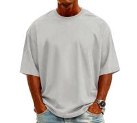 T-Shirt Homem, Casual Transpirable Poliester Slim Fit Fashion Cuello Redondo Playa Tallas Grandes Tenis Talla Grande Antisudor Deporte Camiseta Transpirable,L