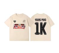 T-Shirt In Cotone Unisex A Maniche Corte Cantante Young Miko Merch Modello Estivo Di Tendenza A Maniche Corte Unisex XS-3XL-Khaki||x_s
