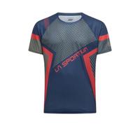 La Sportiva - Ropa para trail running - Flow T-Shirt M Mountain Red/Cypress - Talla XL - Azul marino Azul marino XL
