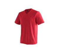 Maier Sports Camiseta Deportiva Wali para Hombre, Prenda Interior, Transpirable con Cuello en V, Senderismo, Gimnasia y Ocio, Rojo Salsa, Talla M