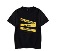 T-shirt Only Murders In The Building hombres y mujeres de verano de manga corta, retro sudadera de cuello redondo divertido patrón impreso camiseta sin mangas transpirable ropa deportiva-black||XXS