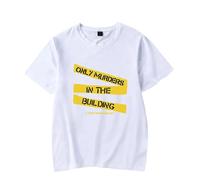 T-shirt Only Murders In The Building hombres y mujeres de verano de manga corta, retro sudadera de cuello redondo divertido patrón impreso camiseta sin mangas transpirable ropa deportiva-black||XXS