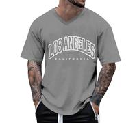 T-Shirt Oversized Homme Motif City Los Angeles Col Rond Manches Courtes té basique Lounge/g