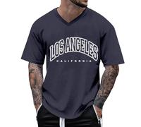 T-Shirt Oversized Homme Motif City Los Angeles Col Rond Manches Courtes té basique Lounge/g
