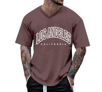 T-Shirt Oversized Homme Motif City Los Angeles Col Rond Manches Courtes té basique Lounge/g