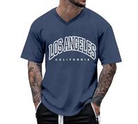 T-Shirt Oversized Homme Motif City Los Angeles Col Rond Manches Courtes té basique Lounge/g