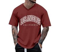 T-Shirt Oversized Homme Motif City Los Angeles Col Rond Manches Courtes té basique Lounge/g