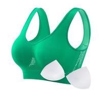T Shirt Pack Chaleco de Yoga para Correr Fitness Yoga Acolchado Fino Sin Alambre Transpirable Push Up Sujetador Deportivo Bustier Mujer Acolchado, verde, XL