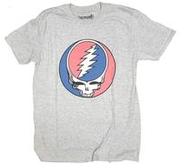 T Shirt - Steal Your Face Skull Logo 100% Jerry Garcia Grey