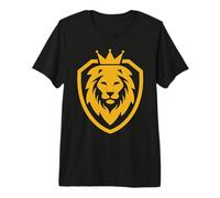 T-Shirt The King Lion Shield, Wild Lion Graphic Design Logo Camiseta Premium