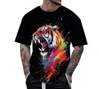 T Shirts Herren Männer Frauen Graphic T-Shirt Männer Frauen können 3D Druck Kurzarm Shirt Top Stil zwei, azul oscuro, M