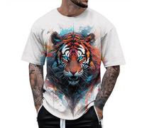 T Shirts Herren Männer Frauen Graphic T-Shirt Männer Frauen können 3D Druck Kurzarm Shirt Top Stil zwei, Blanco, M