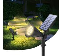 T-SUN 1 Unidades Foco Solar, Impermeable Luces Solares Exterior, Luz de Jardín, 2 Modos de Iluminación Opcionales, Blanco Natural 4000K, Luz de Proyecto Solar para Entrada, Camino.