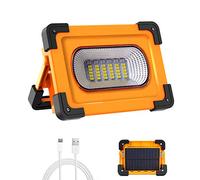T-SUN 3000LM 60W Foco LED Recargable, 4 Modos Foco LED Bateria con Base Magnética, USB, Impermeable IP65, Luz Trabajo Portátil para Camping, Pesca, Taller, Emergencia