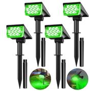 T-SUN 4 Piezas Luces Solares Exteriores, Impermeable IP65 Jardín Lámpara de Camino de Paisaje LED Luz Verde, Iluminación Decorativa Solar Para Porche Patio Césped Pasillo Terraza Camino. (Verde)