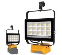 T-SUN 60W Foco de Trabajo LED Compatible con Dewalt Batería, 4500LM Foco LED Recargable, 2 Modos Luces de Trabajo Portátiles, Lámpara Recargable para Camping, Pesca, Emergencia (Sin Batería)