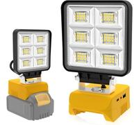 T-SUN Foco de Trabajo LED Compatible con Dewalt Batería, 48W 5200LM Luces de Trabajo Portátiles Recargables Foco LED Recargable Lámpara LED Recargable para Camping, Trabajo, Emergencia (Sin Batería)