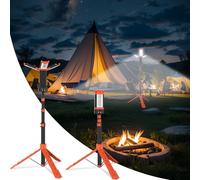 T-SUN Foco LED Recargable con Trípode, 5 Modos Foco de Trabajo para Obras, 9000mAh Bateria, Luz Recargable para construcción, Garaje, Taller, Campings