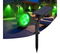 T-SUN Foco Solar, Impermeable Luces Solares Exterior, 2 Modos de Iluminación Opcionales, Funciona de 10 Horas, ángulo de 180° Ajustable, Luz de Jardín para Entrada, Entrada, Camino. (Verde)
