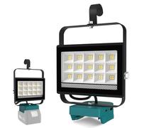 T-SUN Lámpara a Batería para Makita 18V, Foco LED Recargable 60W 6000K Luz de Trabajo 2 Modos de Iluminación Lampara Recargable Portatil para Acampar, Jardín, Garaje, Emergencia, Obra (Sin Batería)