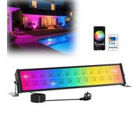 T-SUN RGBCW Foco LED Exterior, 72W RGB Barra de Luz LED, Iluminación Mural RGB Inteligente con Mando a Distancia/APP/Memoria/Temporizador/Impermeable IP66 para Escenarios Bar Fiesta Jardín