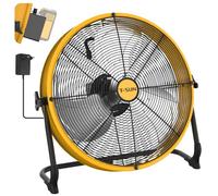 T-SUN Ventilador de Suelo Industrial para Batería Dewalt & Adaptador de CA Ventilador de pie Portatil 40CM Aspas de Aluminio Regulación Continua de la Velocidad 360°Inclinación Ajustable(Sin Batería)
