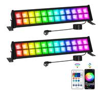 T-SUNUS Foco LED Exterior RGBCW, 72W Barras de Luz RGB 16 Millions Colore 4 Scene con Mando a Distancia/APP, Memoria Temporizador Impermeable IP66, para DJ Bar Discoteca Jardín Christmas Bar 2 Piezas