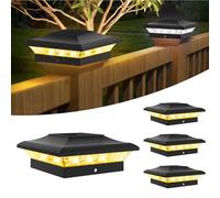 T-SUNUS Luces Solares para Poste Exterior, Farola Solar de Poste 9x9 10x10, Lámparas para Postes Exterior IP65 Resistente para Vallas Madera Plataformas Jardin, 4 Piezas (3000K/6000K)