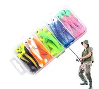 T Tail Soft Bait - 25 x silicona 3,5 cm | Soft Fishing Lures Kit with Storage Box, Lead Hook Attractants | Bass Crayfish Saltwater Baits for Freshwater and Saltwater Fishing Angling