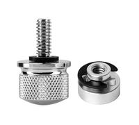 T TAKONE Accesorios Harley Davidson - 1 juego de tornillos de asiento de motocicleta de aluminio con clips en C y tornillo moleteado para una fijación segura de asiento de motocicleta (plata)
