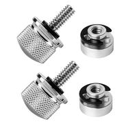 T TAKONE Accesorios Harley Davidson - Juego de 2 tornillos de aluminio para asiento de moto, con clips en C y tornillo moleteado para una fijación segura de asiento de motocicleta (plata)