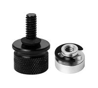 T TAKONE Accesorios para Harley Davidson, 2 juegos de tornillos de asiento de motocicleta de aluminio, con clips en C y tornillo moleteado para una fijación segura del asiento de la motocicleta (negro
