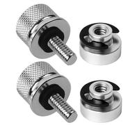 T TAKONE Juego de 2 tuercas de aluminio para asiento de motocicleta y guardabarros trasero, compatible con Harley Davidson Softail Dyna Sportster Touring Street Glide Electra Road King (plata)