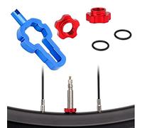 T TAKONE Juego de llaves de válvula para bicicleta, extractor de válvulas y tuerca de válvula de bicicleta, 4 en 1 para válvula Presta, inserto de válvula Schrader, extensión de válvula y tuerca de