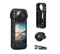 T TAKONE Pack de 3 accesorios Insta 360 X4, cubierta de lente Insta360 X4, funda protectora Insta 360 X4 y cordón, amortiguador y resistente a caídas Insta 360 X4 Accesorios para cámara de acción