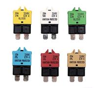 T Tocas Barco de automóviles Disyuntor de reinicio manual fusible delgado ATC 5a, 10a, 15a, 20a, 25a, 30a 12v - 32v disyuntor dc, un paquete de 6