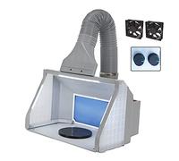 T TOGUSH Airbrush Spray Booth with Adjustable Wind and Bright for Hobby Model Crafts Portable Airbrush Booth with Rotary Knob 3 LED Light Large Space Painting Booth