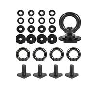 T Track Mount Tie Down Ancla para portaequipajes de techo, M8 Heavy Duty Ring en forma de tornillo de ojo, acero inoxidable T Bolt Ojo Tuerca Tuerca Aro Abajo Anillos para Grabar Bungee Cord, Cuerdas,