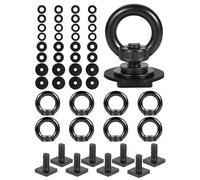 T Track Mount Tie Down Ancla para portaequipajes de techo, M8 Heavy Duty Ring en forma de tornillo de ojo, acero inoxidable T Bolt Ojo Tuerca Tuerca Aro Abajo Anillos para Grabar Bungee Cord, Cuerdas