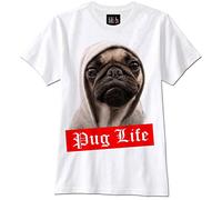 T-Tshirts Camisetas y Tops Funny Lustiges Pug Life FunTshirts Camisetas y Tops Hipster(Small)