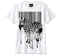 T-Tshirts Camisetas y Tops Zebra Bar Code Hipster Swag Dope Art(Medium)