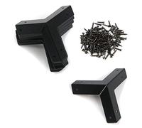 T Tulead Protectores de esquina de hierro en forma de L, negro, 3,28 x 0,89 cm, 20 unidades