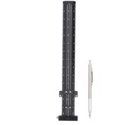 T Type Scribing Ruler Aluminum Alloy T Square for Woodworking and Construction Drawing, Adjustable Sliding Scale with Etched Markings, Includes Woodworking Pen (Negra)