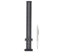 T Type Scribing Ruler Aluminum Alloy T Square for Woodworking and Construction Drawing, Adjustable Sliding Scale with Etched Markings, Includes Woodworking Pen (Negra)