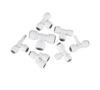 T-Type Tee RO Water Fitting - Male To Female Thread Quick Connect 1/4 Inch 3/8 Inch Hose Pipe Connector For Water Filter And Reverse Osmosis System Parts(JSQMK052,10 pcs)