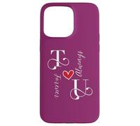 T & U - Iniciales para parejas, boda, aniversario, Mr & Mrs Carcasa para iPhone 15 Pro Max